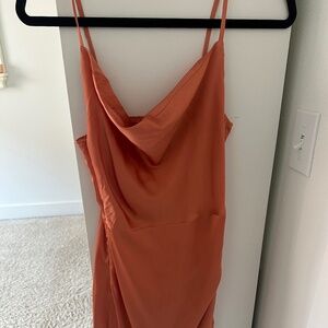 NWT Nasty Gal Cowl Play Satin Dress